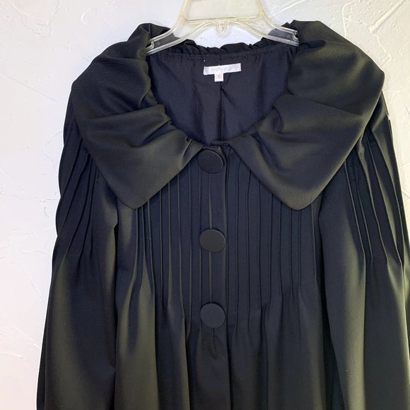 Matty M Black Pleated Coat with Bishop Sleeves - Picture 3 of 7